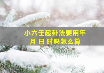 小六壬起卦法要用年月 日 时吗怎么算